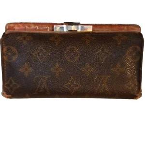 Louis Vuitton Long Wallet Monogram Kisslock Organizer 6 Slot Braun Vintage RAR - Bild 1 von 16