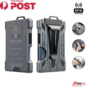 Mens Aluminum RFID Blocking Money Clip Slim Credit ID Card Holder Metal Wallet - Picture 1 of 12
