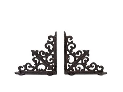 2 Regalwinkel Regalstützen Wandwinkel Antik Stil Gusseisen T: 14 cm (9351) - Bild 1 von 4