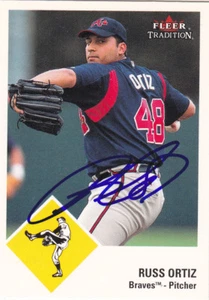 RUSS ORTIZ ATLANTA BRAVES SIGNED CARD ORIOLES ASTROS GIANTS DODGERS DIAMONDBACKS - Picture 1 of 1