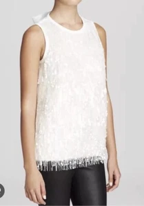 Kate Spade Sequin Beaded Ivory Top, Size 0 - Picture 1 of 9