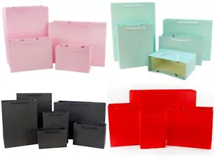 12Pk Luxury Glossy&Matt Paper Gift Bags Paper Carrier Bag Party Bag with Handle - Picture 1 of 152