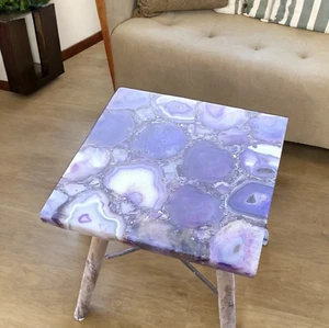 12"  Purple Agate Stone Coffee Tabletop Kitchen Counter Top Slab Christmas Decor - Picture 1 of 11
