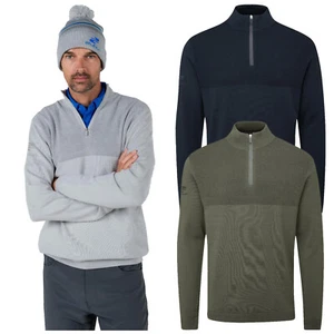 Suéter Jersey de Golf Stuburt Para Hombres Tawny Media Cremallera Ligero Tejido Pullover - Imagen 1 de 12