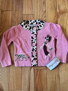 NWT HARTSTRINGS Cardigan Pink Size 3T Girl Walking Leopard - Picture 1 of 7