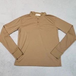 Brooklyn Armed Forces Shirt Mens 2XL XXL Brown Henley Long Sleeve Military Base - Picture 1 of 16