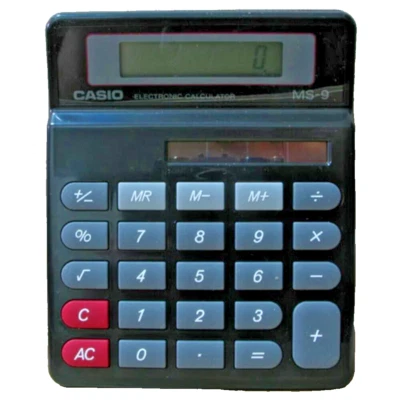 Casio MS-9 Vintage Electronic Desktop Office Calculator Two Way Power - Image 1 of 2