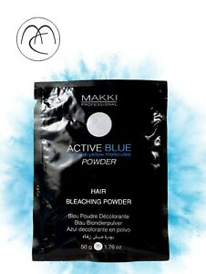 Active Blue Bleaching Bleach Powder Hair Lightener 50g with Anti Yellow MAKKI
