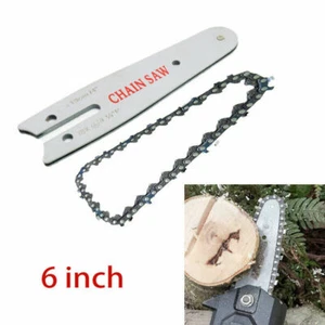 6 Inch Chainsaw Chain /Guide Bar Replacement For Mini Electric Chain Saw CS - Picture 1 of 13