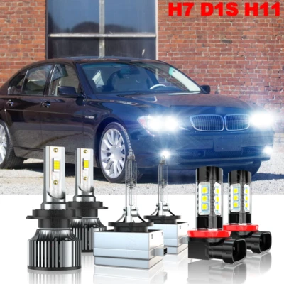 Kit de luces antiniebla LED HID altas/bajas + faros para BMW 750i 750Li 760Li 2006 2007 2008 Foto 1 de 4