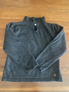 Tocoto Vintage Girls Size 4 Cashmere Blend Gray Mockneck Sweater Keyhole  - Picture 1 of 8