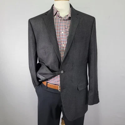 Blazer Abrigo Deportivo Chaps Para Hombre Dos Botones Gris Carbón Poli Rayón Mezcla Talla 42L Foto 1 de 4