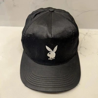 Supreme 花花公子帽子 6 面黑色缎面可调节兔子 — 第 1/4 张图片