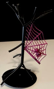 Metal Spider Black Branches W/Purple Spider & Web Outdoor Decoration Halloween - Picture 1 of 11