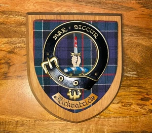 Vintage Scottish Clan Kirkpatrick Tartan Plaid Wandrelief  - Bild 1 von 7