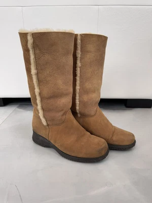 Botas La Canadienne color tostado piel de oveja para mujer 6,5 M media pantorrilla pull on invierno cálidas Foto 1 de 4