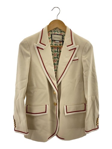GUCCI 19SS Giacca Sartoriale Elasticizzata Rayon Bianco Taglia 42 Donna #EF AAA