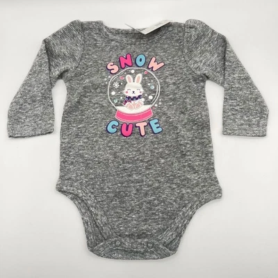Body Garanimals Nieve Lindo Conejito Manga Larga Gris Brezo Bebé Talla 6-9M Foto 1 de 3