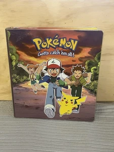 Carpeta de 3 anillas vintage Pokemon Nintendo 1999 Plymouth Pikachu Ash - Imagen 1 de 7