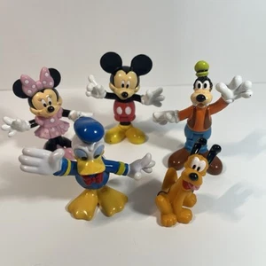 Disney Mickey Mouse Figures Lot Of 5 - Goofy Donald Mickey Minnie Pluto Toy Mini - Picture 1 of 4