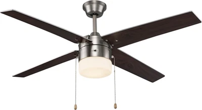 Winslow 48-Inch LED Ceiling Fan with Light | Brushed Nickel Finish | 5-Blade Ind - Image 1 of 4
