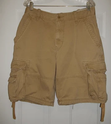 Vintage Aeropostale Men's Khaki Cargo Shorts Heavy Cotton Drawstring Pockets! - Image 1 of 4