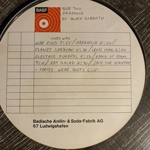 Pink Floyd Meddle Side 1 & Black Sabbath Paranoid Side 2 BASF Home Recording - Imagen 1 de 3