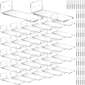 30 Pack Floating Acrylic Shoe Display Shelves Wall Mounted for Closet (Rectangul - Picture 1 of 12