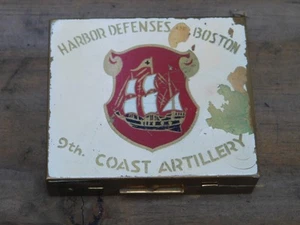 9th Coast Artillery Harbor Defenses of Boston Woman's Compact **Very Rare** - Bild 1 von 3