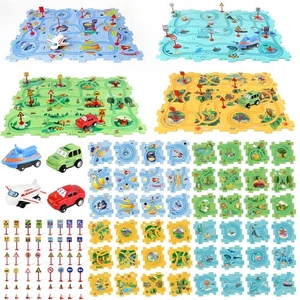 Puzzle Racer Car Track Set for Kids 3-6 Years - 100 Pcs, Montessori Gift - Picture 1 of 8