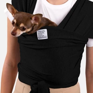 Dog sling carrier small pets anti anxiety pouch black - Picture 1 of 6
