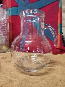 ITALY CLEAR GLASS PITCHER 8.5 in Tall Like EXC condition - Picture 1 of 1