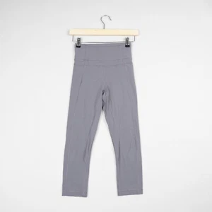 Lululemon Pushing Limits Leggings Womens UK 6 Grey 20" Cropped Yoga Pants B64 - Picture 1 of 8