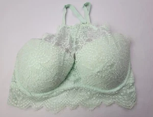 Victoria's Secret PINK High Neck Push Up Bra Floral Lace M (D-DD) Mint Green - Picture 1 of 8