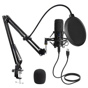 Microphone Condenser With Stand Ring Light for Podcasting Recording PC USB D80