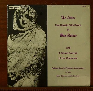 The Letter Max Steiner SEALED LP Film Score Soundtrack Max Steiner Music Society - Picture 1 of 2