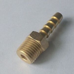 5 PCS Brass Barb Fitting Male Straight Connector 1/4" Hose ID x 1/4" Male NPT
