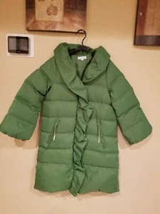 Nicholas & Bears Girl long Puffer Jacket In Green Size 8Y - Picture 1 of 6