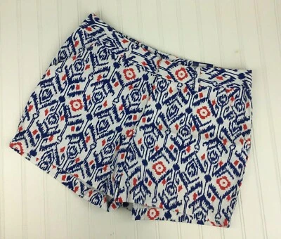 Le Tigre Womens Shorts Size 14 NEW Chino Red White Blue Ikat Print Patriotic - Image 1 of 4