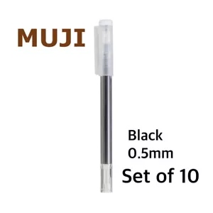 Muji Radierbarer Kugelschreiber Schwarz 0,5 mm 10er Set Japan - Bild 1 von 3