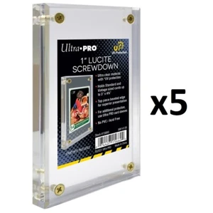 5x Ultra PRO 1" Lucite Brik Screwdown Card Display Protector Holder 4 Screw UV - Foto 1 di 4