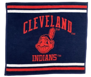 Vintage 90s Biederlack Cleveland Indians Chief Wahoo MLB Baseball Blanket - Picture 1 of 5