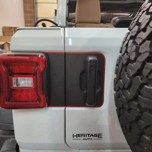 Fits 2018-2025 Jeep Wrangler Rear Door Handle Blackout With Outlines Vinyl Decal - Bild 1 von 3