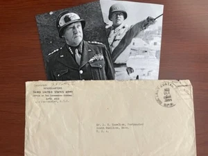 GENERAL GEORGE S. PATTON SIGNED FREE FRANKED ENVELOPE, BATTLE OF METZ, WWII - Picture 1 of 2