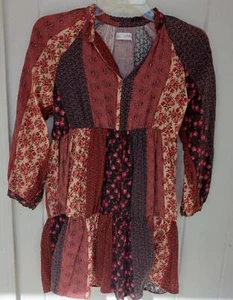 ZARA Girls' Boho-Inspired Mixed Print Cotton Dress Size 11-12  - Picture 1 of 7