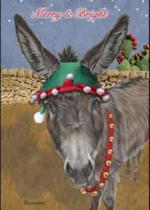 Donkey Christmas Cards Set of 10 cards and 10 envelopes - Picture 1 of 1