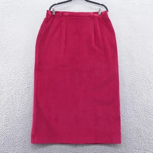 Talbots Womens Velvet Maxi Skirt 18 Red Back Slit Modest Holiday NEW - Picture 1 of 13