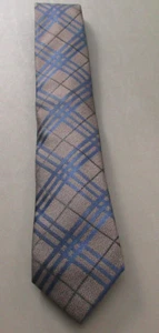 Vince Camuto Men's Grid Pattern 3'' Silk Neck Tie, Brown/Blue, One Size - Picture 1 of 3