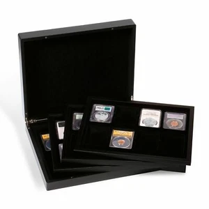 Portamonete Lastra Legno Nero per 32 Lastre NGC/PCGS - Foto 1 di 2