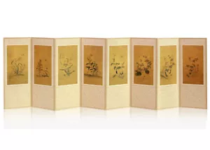 KOREANISCHER MINI-KLAPPSCHIRM 8 PANELE, Shin Saimdang - Gras- und Insektendesign - Bild 1 von 5